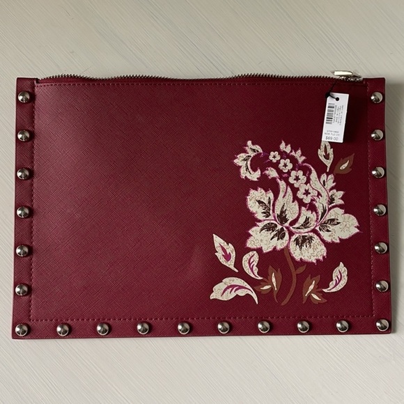 NWT White House Black Market Large Floral Studded Clutch - Picture 12 of 16